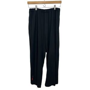 Kedem Sasson Black Lagenlook Elastic Wide Leg Flowy Pants Embellishment Large